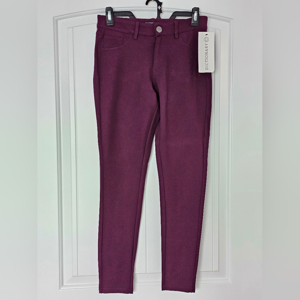 Dictionary Burgundy Jody Ponte Skinny Pants Size 6 NWT Professional Career Work